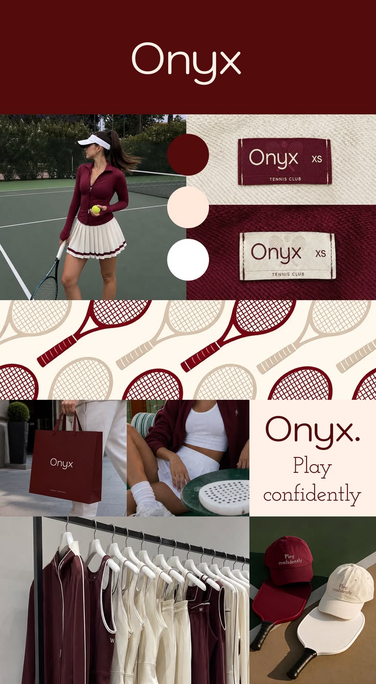Tennis apparel brand identity