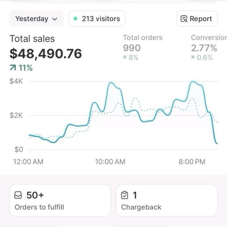Daily store sales, orders, and conversion rate results