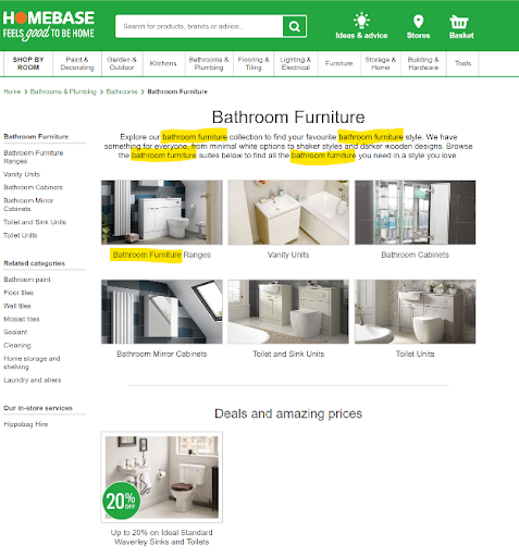 Example of a poorly designed online store that loses sales