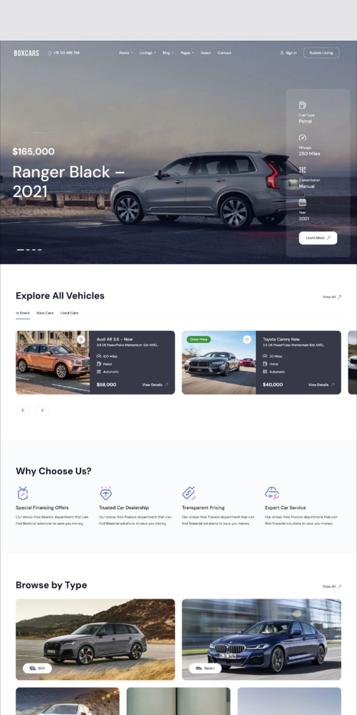 Automotive website design example 4