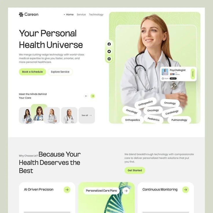 Healthcare website design example 4