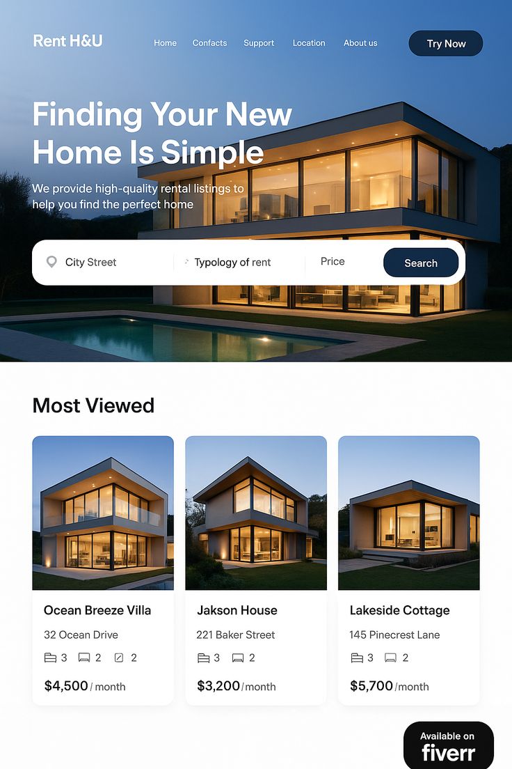 Real Estate website design example 4